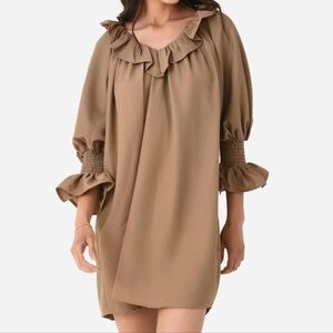 DRA Los Angeles Dolly Dress Taupe Tan Size Extra Small USA